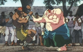 Dhalsim's pretty underused, and doesn't do the Yoga Flame! Noooo!