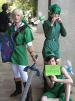 Lucy (left) as Link from Legend Of Zelda series 