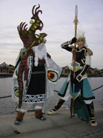 Rachelle (left) as Pang Tong from Dynasty Warriors 6