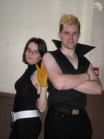 Mike (left) as Kittan & Amber (a.k.a. HelloKitty - left) as Kinon - both from Gurren Langan.  Photo by Nert of ManyLemons