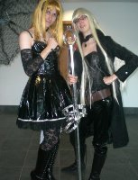 Rik as Misa Amane from Death Note, also in shot is TaroTard