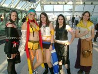 Silver (2nd from right) as Tifa Lockheart from Final Fantasy VII: Advent Children