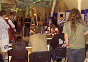 The Iron Artist at Alcon 2007, it involved rice...